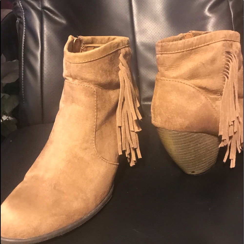 Fringe ankle boots